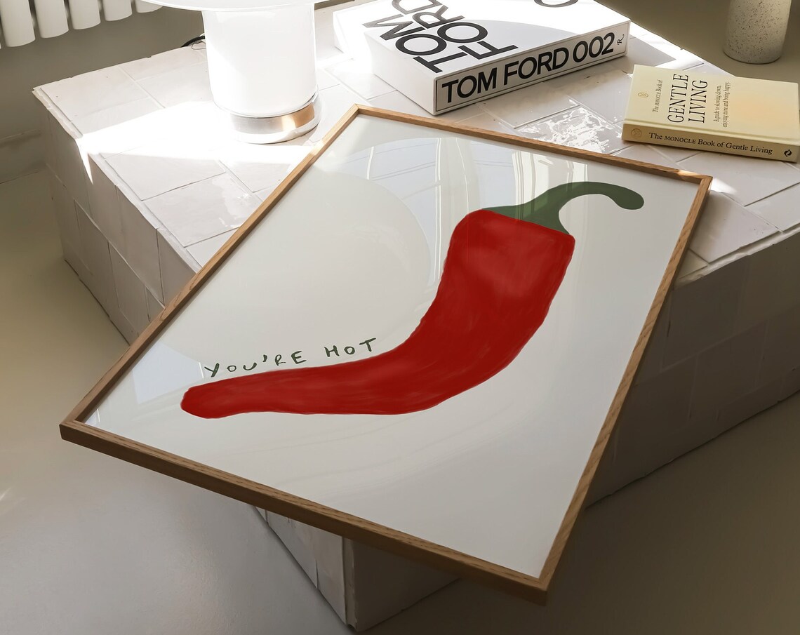 Chili Print Retro Kitchen Spice Wall Art - Image 4