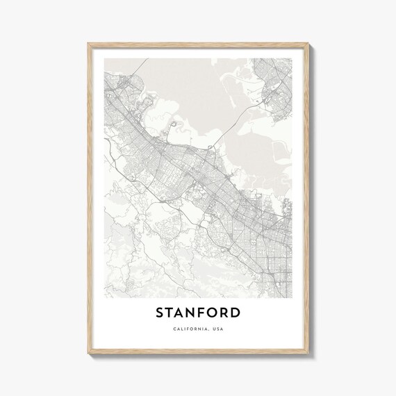 Stanford California USA Minimalist City Street Map Travel Poster