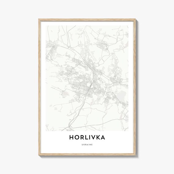Horlivka Ukraine Minimalist City Street Map Wall Decor Poster