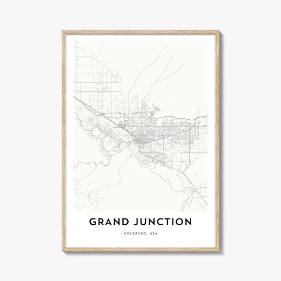 Grand Junction Colorado Minimalist City Street Map Travel Poster