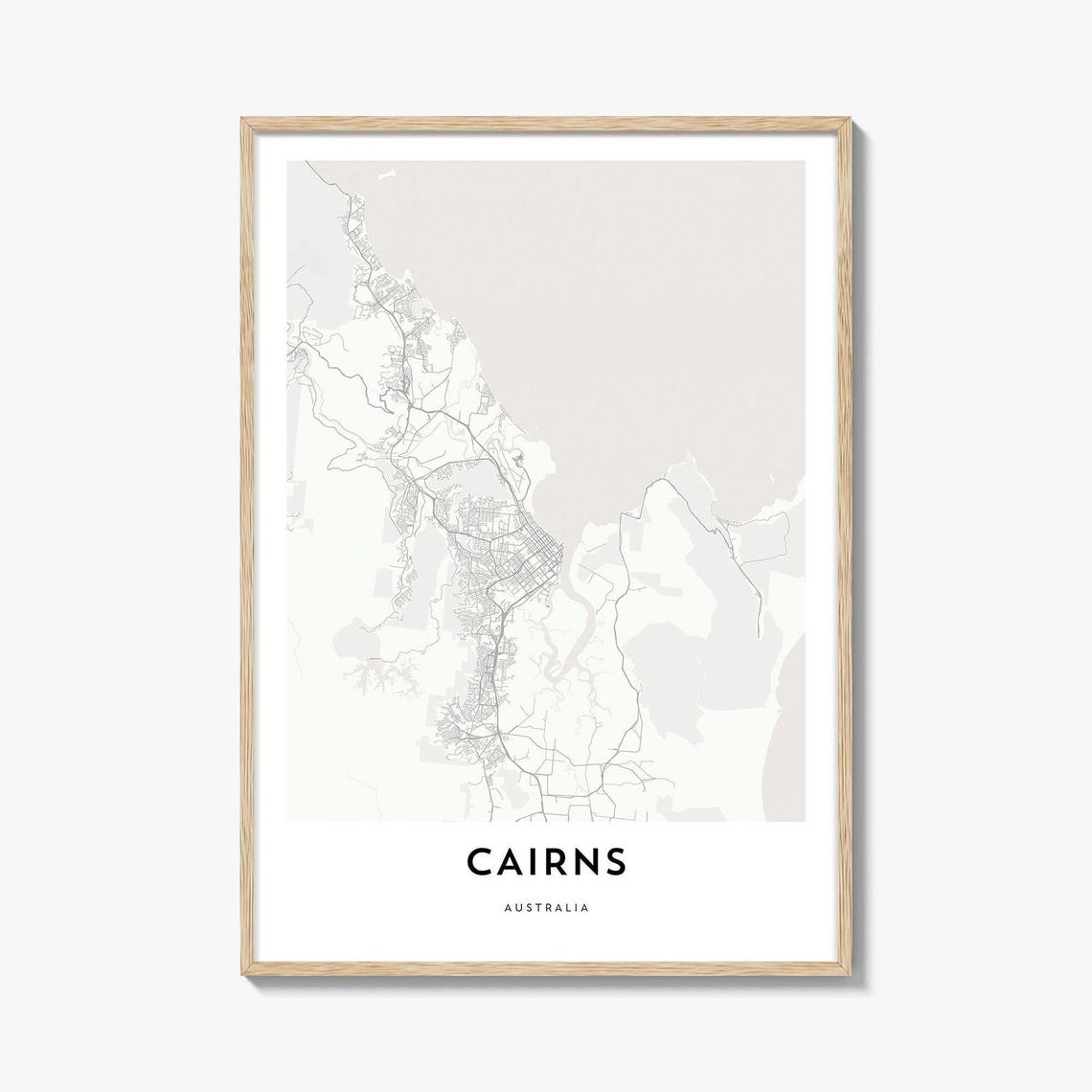 Cairns Australia City Map Minimalist Street Line Map Wall Art Gift