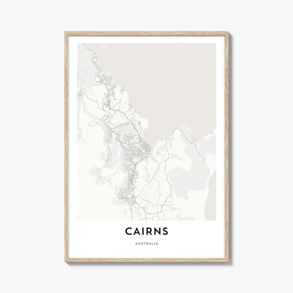 Cairns Australia City Map Minimalist Street Line Map Wall Art Gift