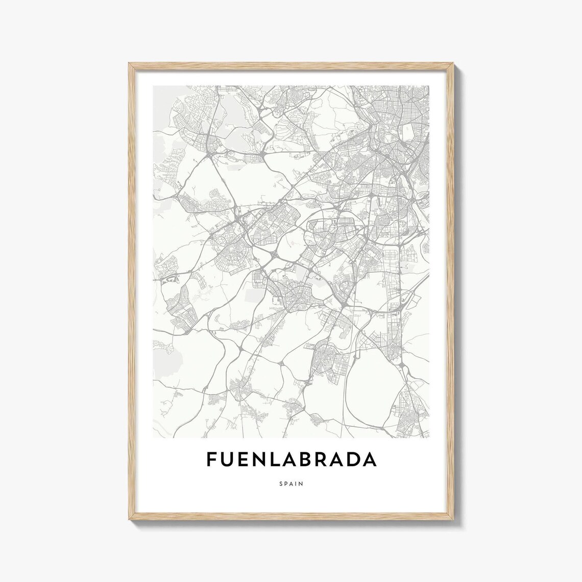 Fuenlabrada Spain Minimalist City Map Street Line Art Poster