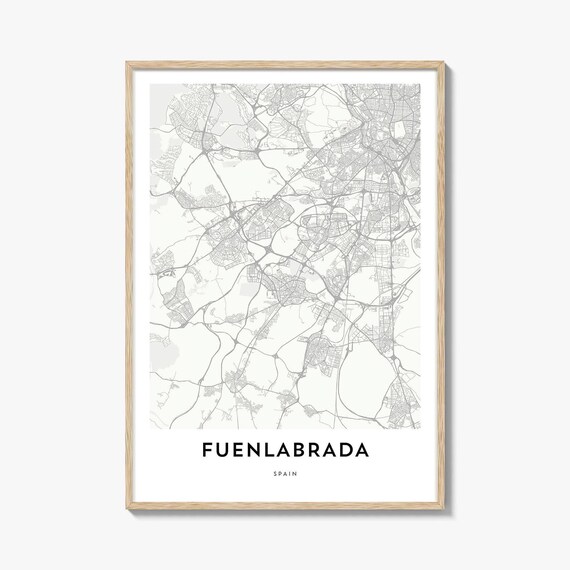 Fuenlabrada Spain Minimalist City Map Street Line Art Poster