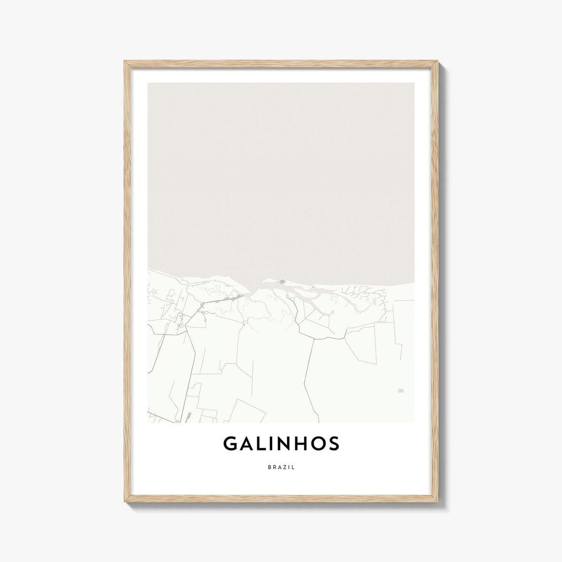 Coastal Galinhos Brazil Minimalist City Map Line Art Travel Poster