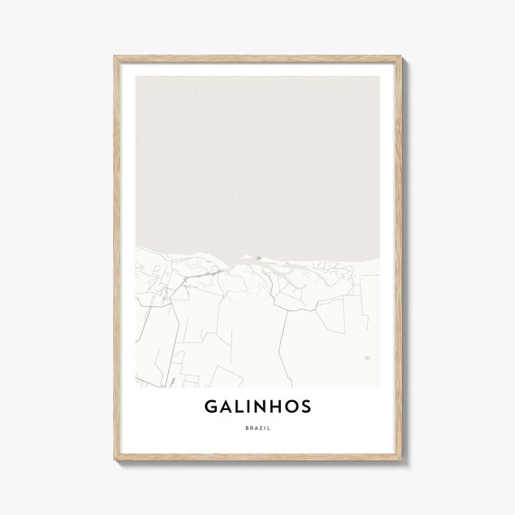 Coastal Galinhos Brazil Minimalist City Map Line Art Travel Poster