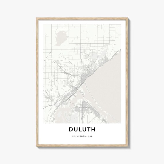 Duluth Minnesota Minimalist City Street Map Line Art Decor Poster