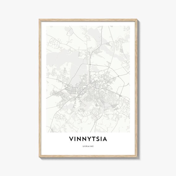 Vinnytsia Ukraine Detailed Minimalist City Street Map Travel Poster