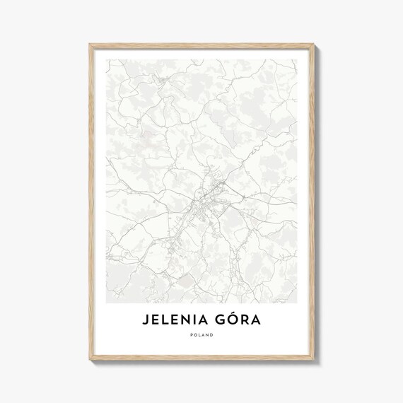 Jelenia Gora City Street Map Minimalist Poland Travel Poster