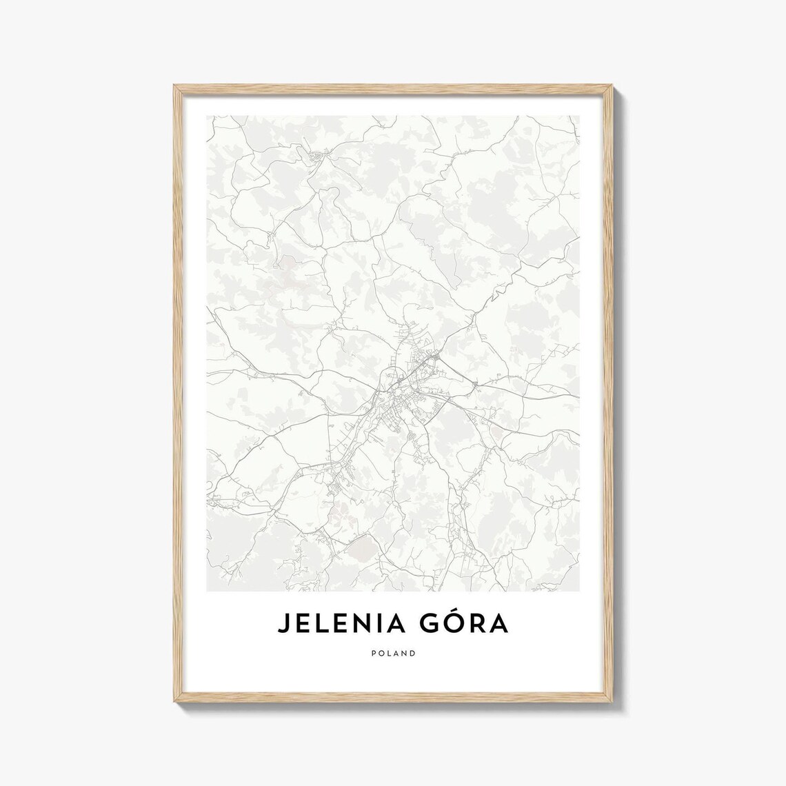 Jelenia Gora City Street Map Minimalist Poland Travel Poster