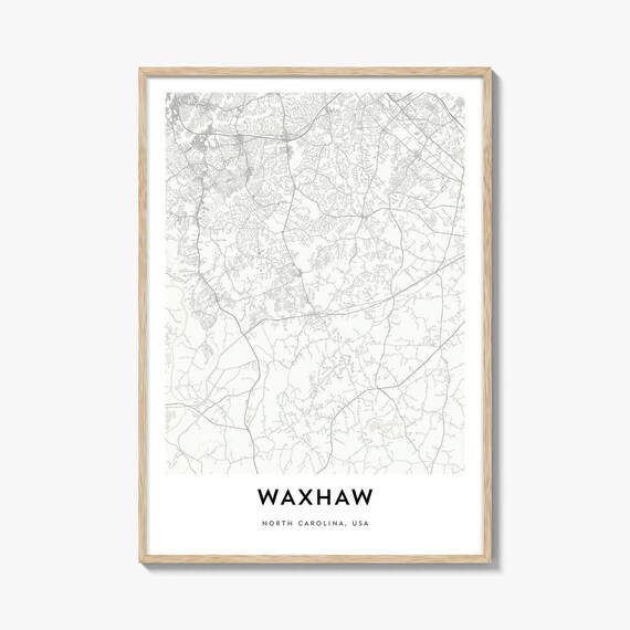 Waxhaw North Carolina Minimalist City Map Street Art Print Decor