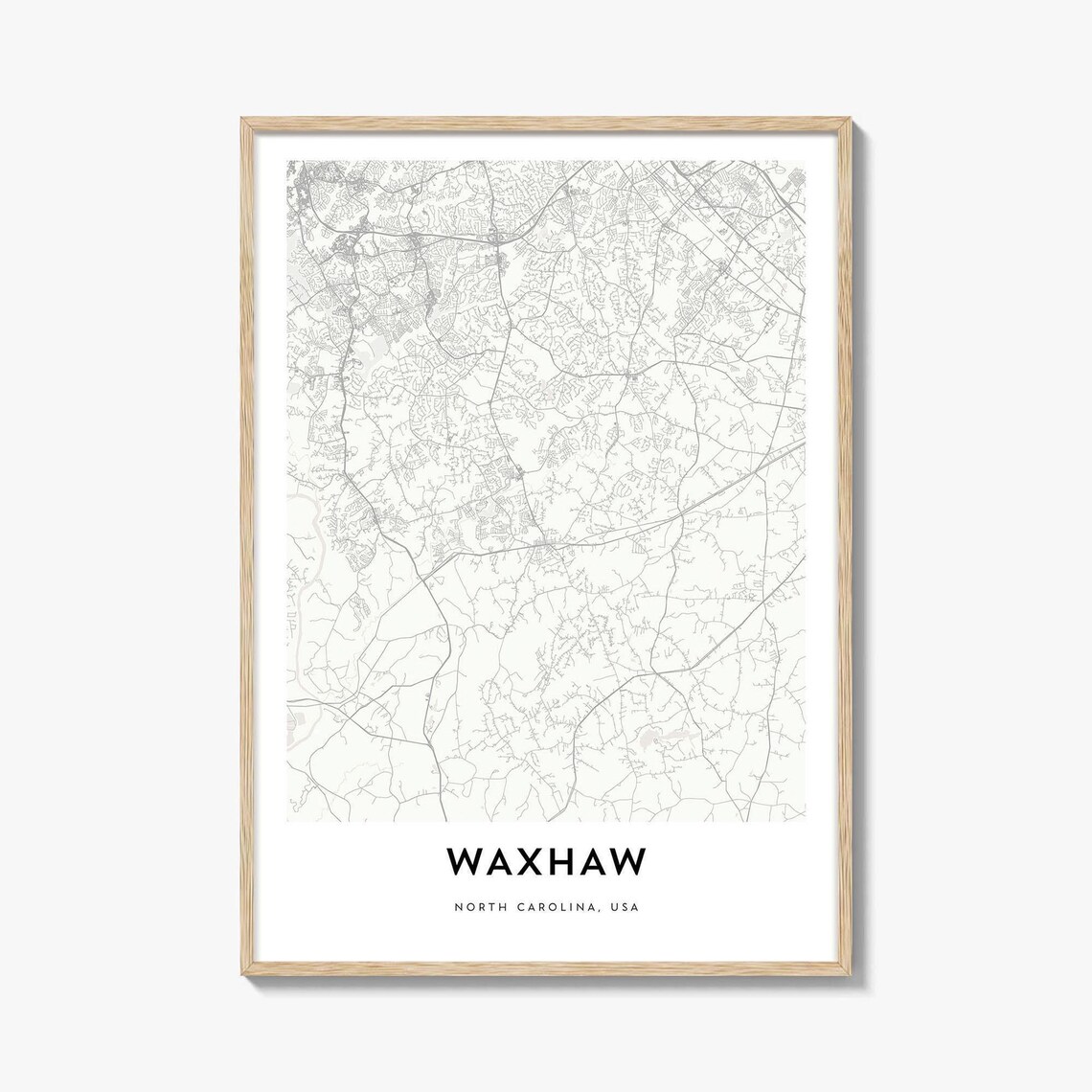 Waxhaw North Carolina Minimalist City Map Street Art Print Decor