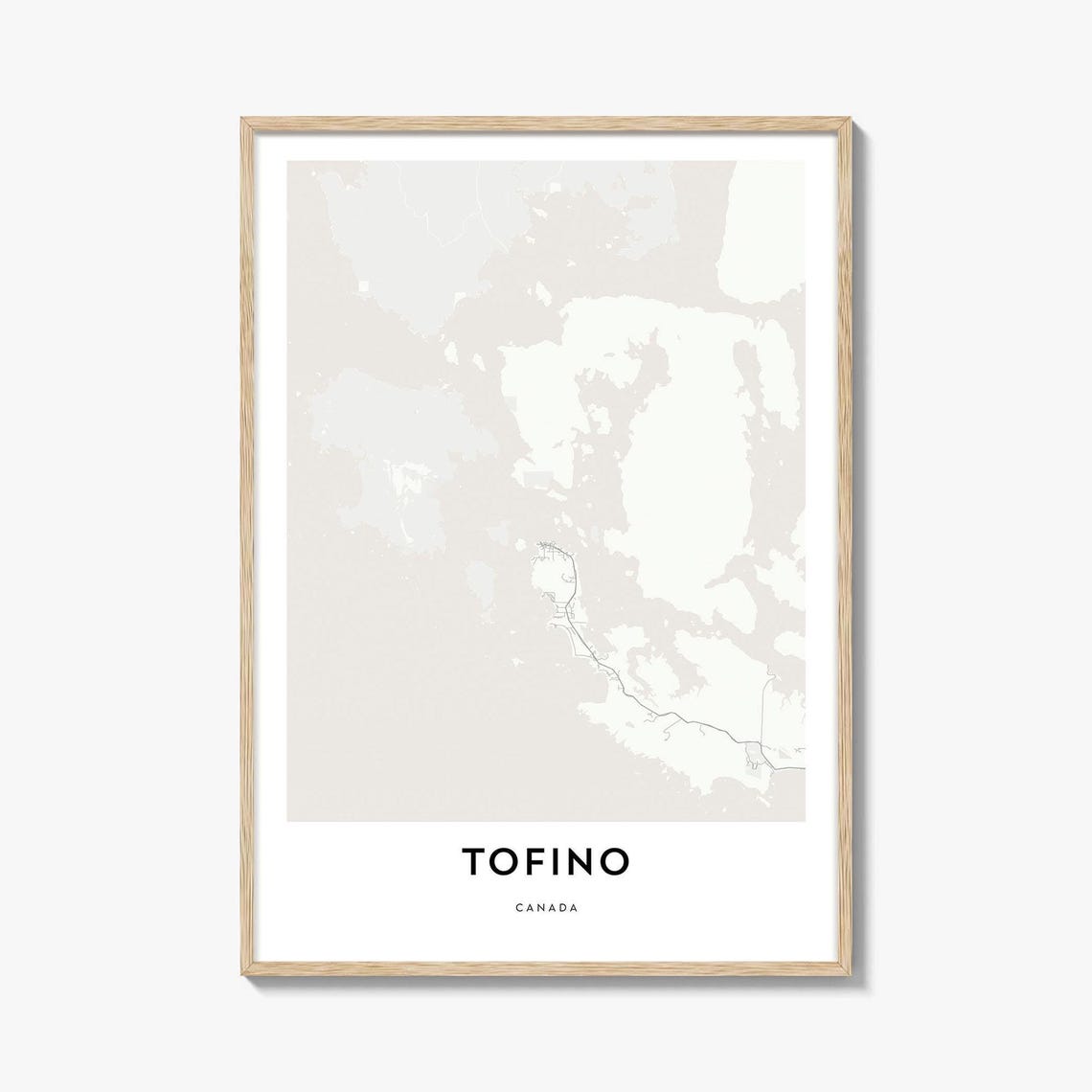 Tofino Canada Minimalist Coastal Surf Town Map Artwork Poster