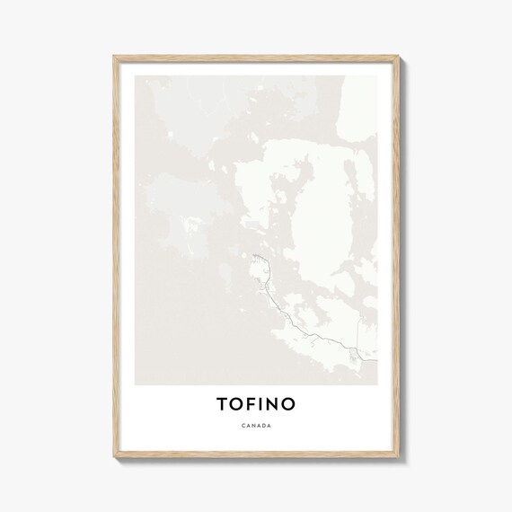 Tofino Canada Minimalist Coastal Surf Town Map Artwork Poster