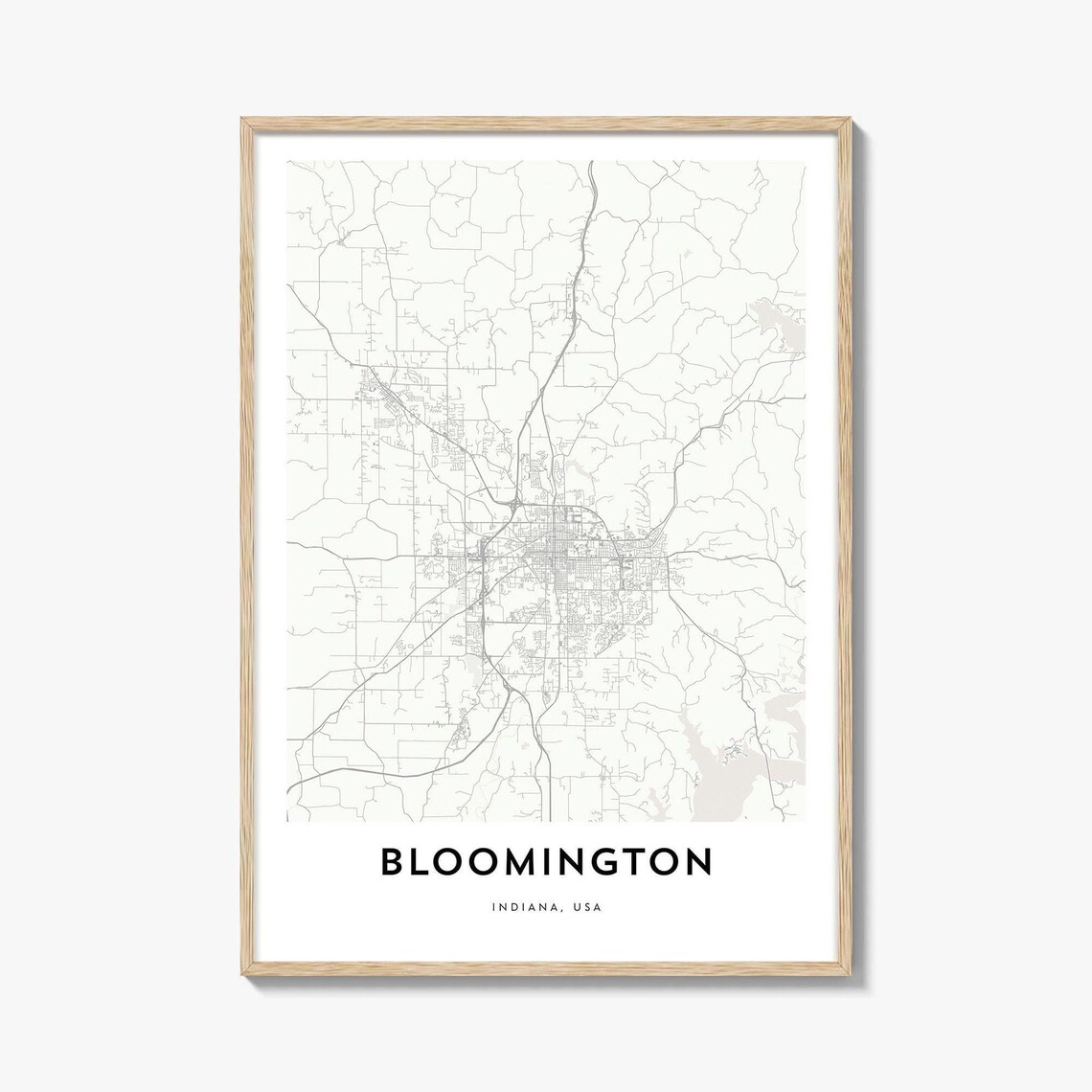 Bloomington Indiana Minimalist City Street Map Art Poster Gift Decor