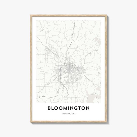 Bloomington Indiana Minimalist City Street Map Art Poster Gift Decor