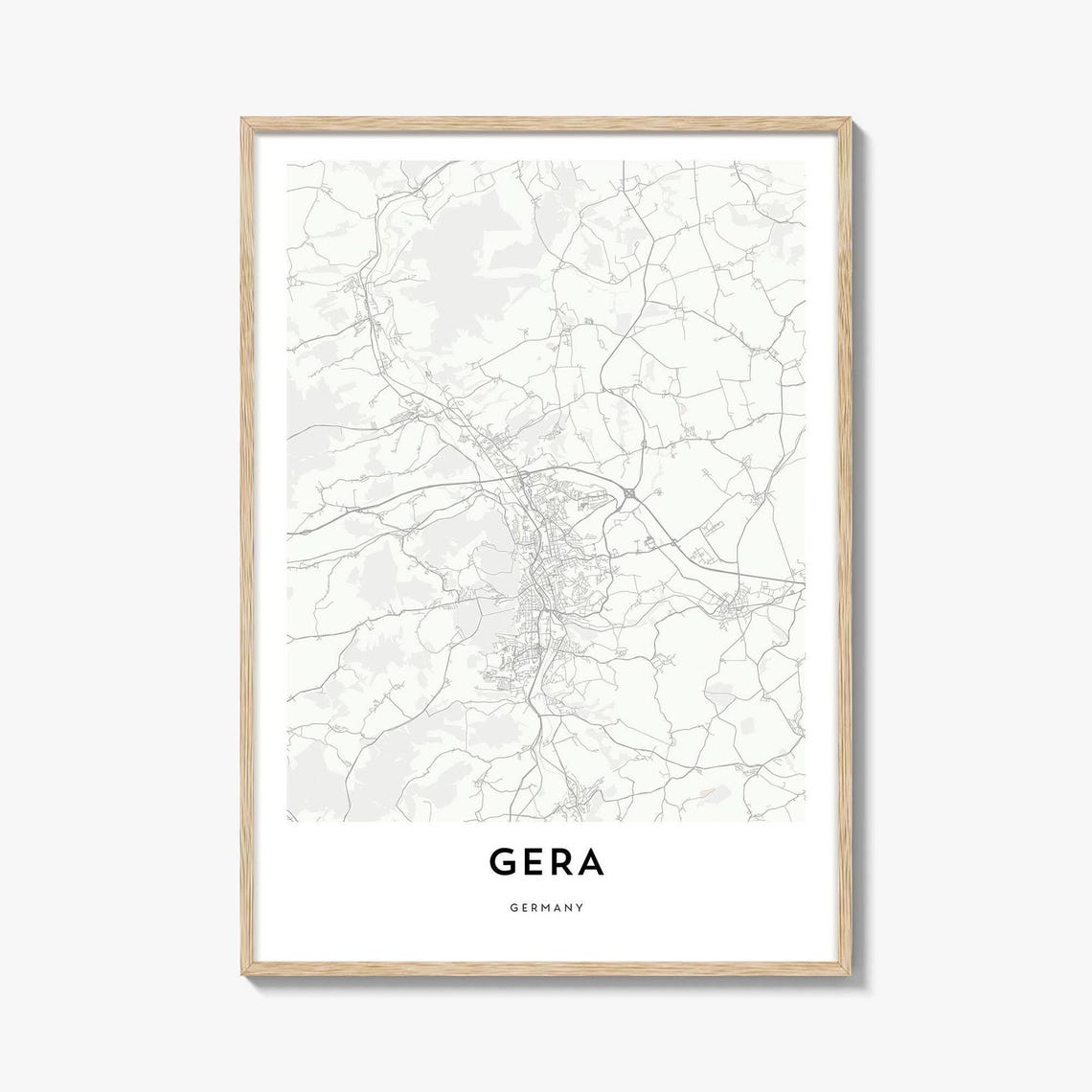 Gera Germany Minimal Line Street Map City Art Poster Decor Gift