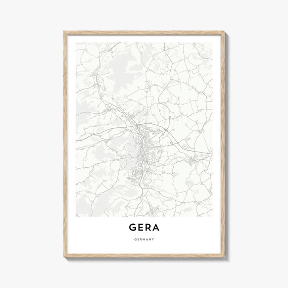 Gera Germany Minimal Line Street Map City Art Poster Decor Gift