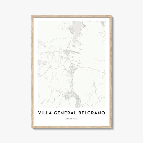 Villa General Belgrano Argentina Minimalist City Map Line Art Poster