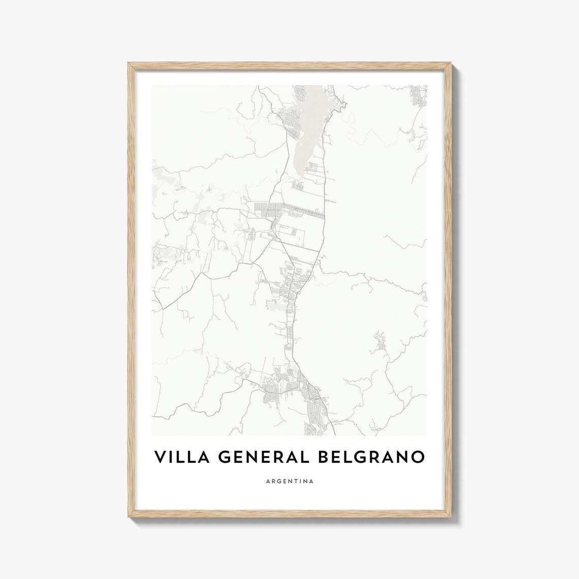 Villa General Belgrano Argentina Minimalist City Map Line Art Poster