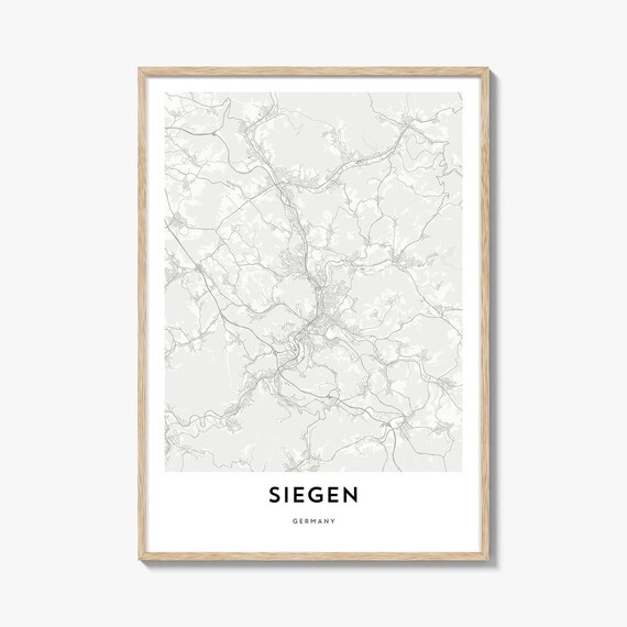 Minimalist Siegen Germany City Street Map Gift Poster Artwork