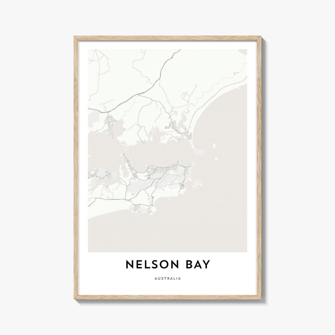 Nelson Bay Australia Coastal Street Map Minimalist Art Poster