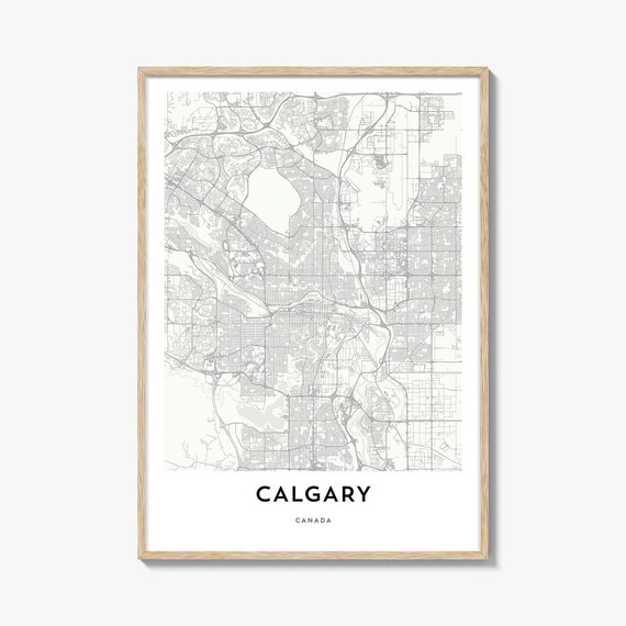 Calgary Canada Minimal City Map Line Art Modern Home Wall Poster