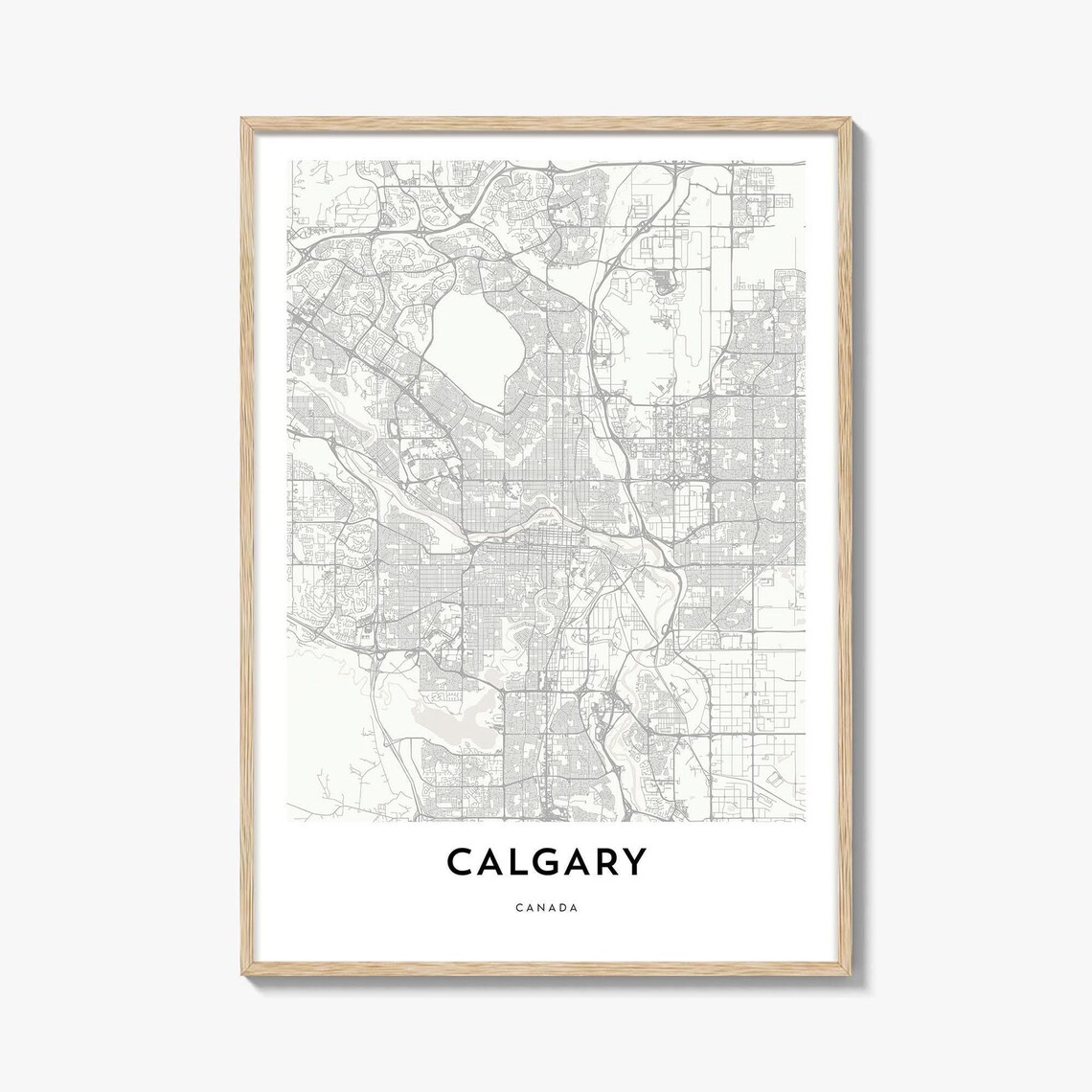Calgary Canada Minimal City Map Line Art Modern Home Wall Poster