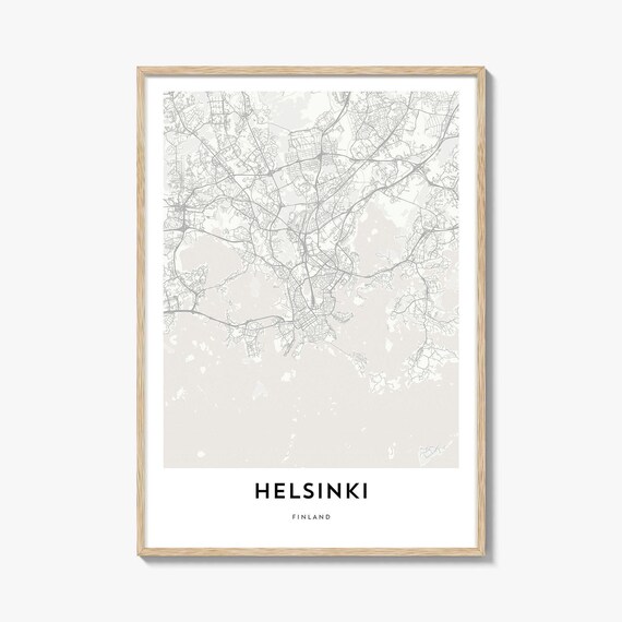 Helsinki Finland Minimalist Beige City Street Map Travel Gift Poster