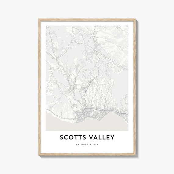 Scotts Valley California Minimalist City Map Neutral Print Art