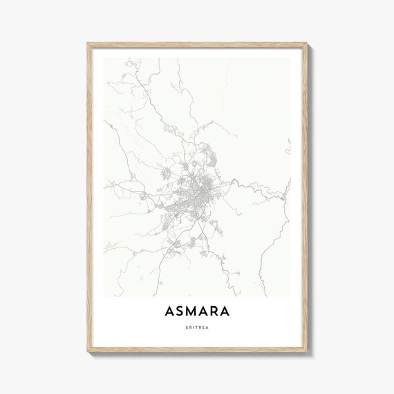 Asmara Eritrea Minimalist City Street Map Modern Home Poster