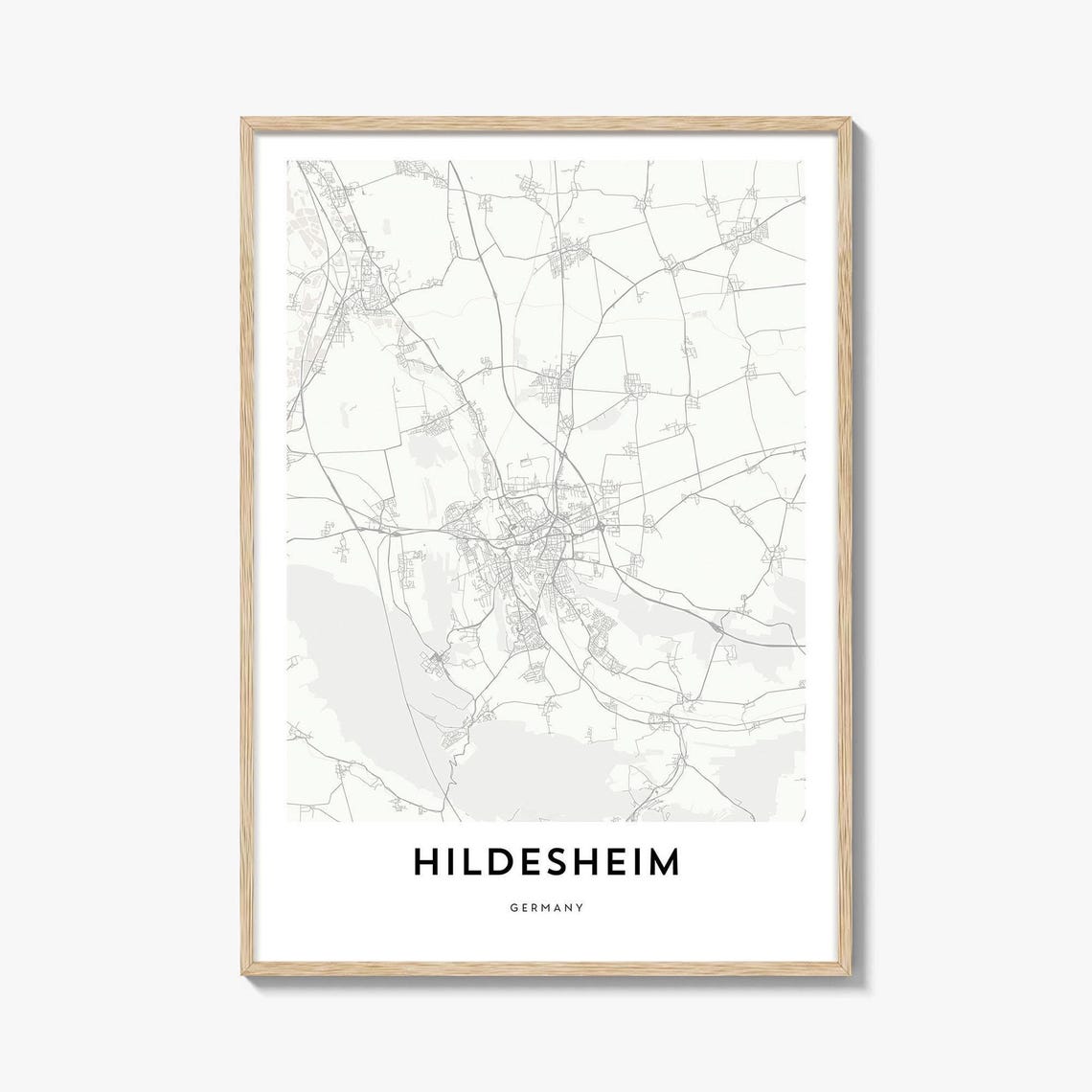 Hildesheim Germany Minimalist Street Map City Art Wall Poster