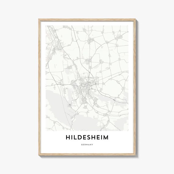 Hildesheim Germany Minimalist Street Map City Art Wall Poster