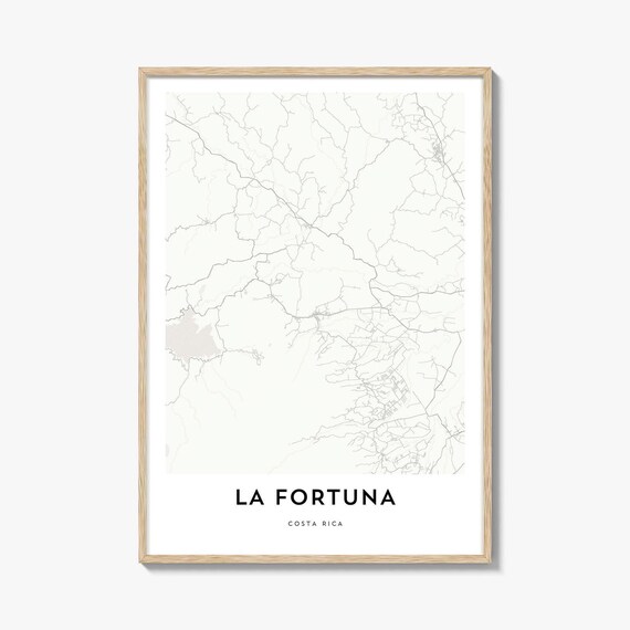 La Fortuna Costa Rica Minimalist City Street Map Decor Poster