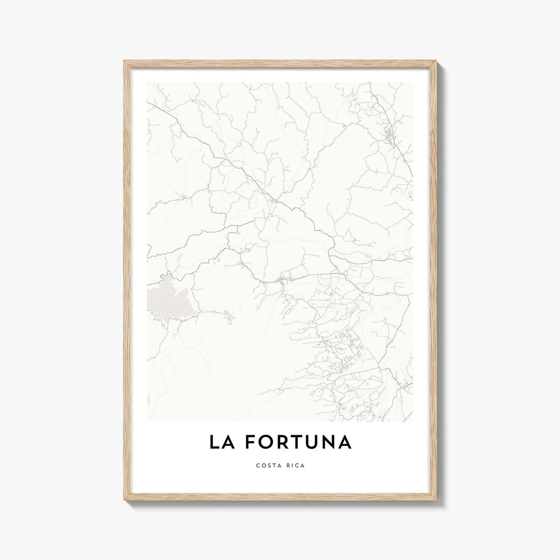 La Fortuna Costa Rica Minimalist City Street Map Decor Poster