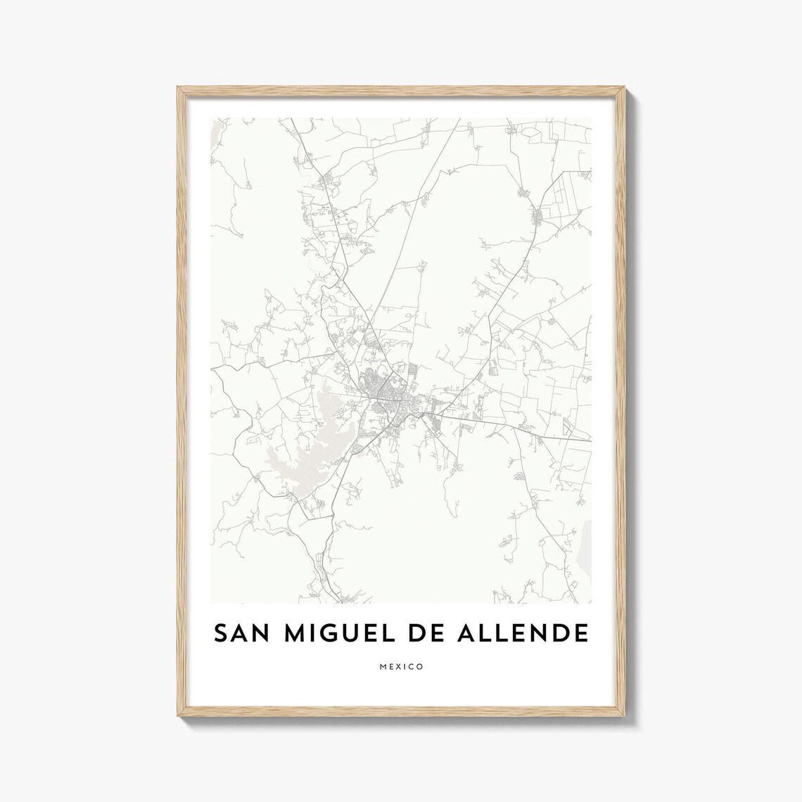 San Miguel De Allende Mexico Minimalist City Map Line Art Poster