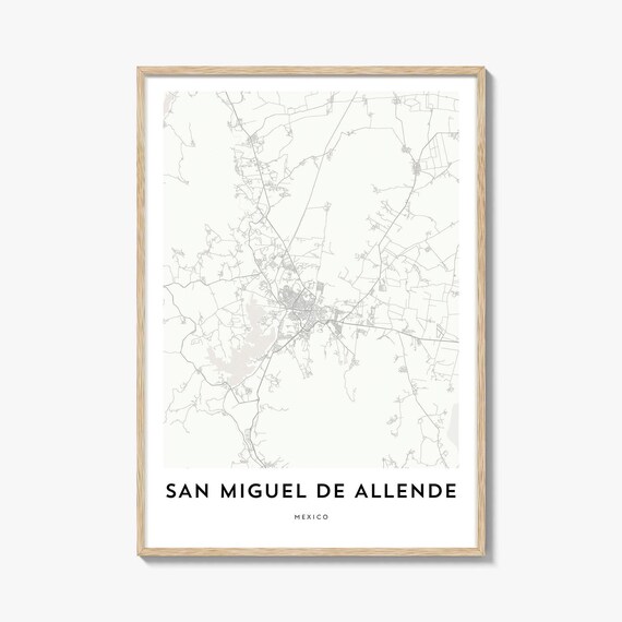San Miguel De Allende Mexico Minimalist City Map Line Art Poster