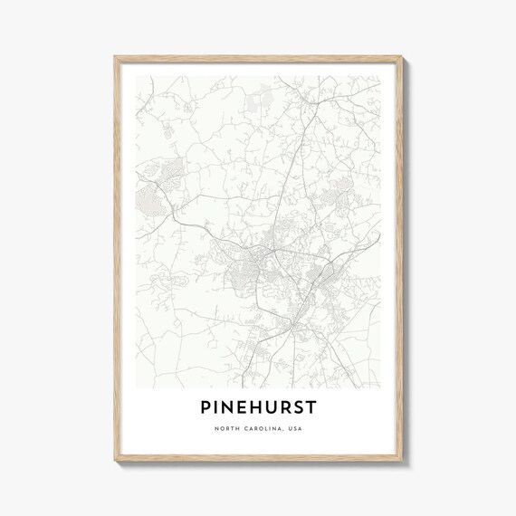 Pinehurst North Carolina USA Minimalist City Map Line Art Poster