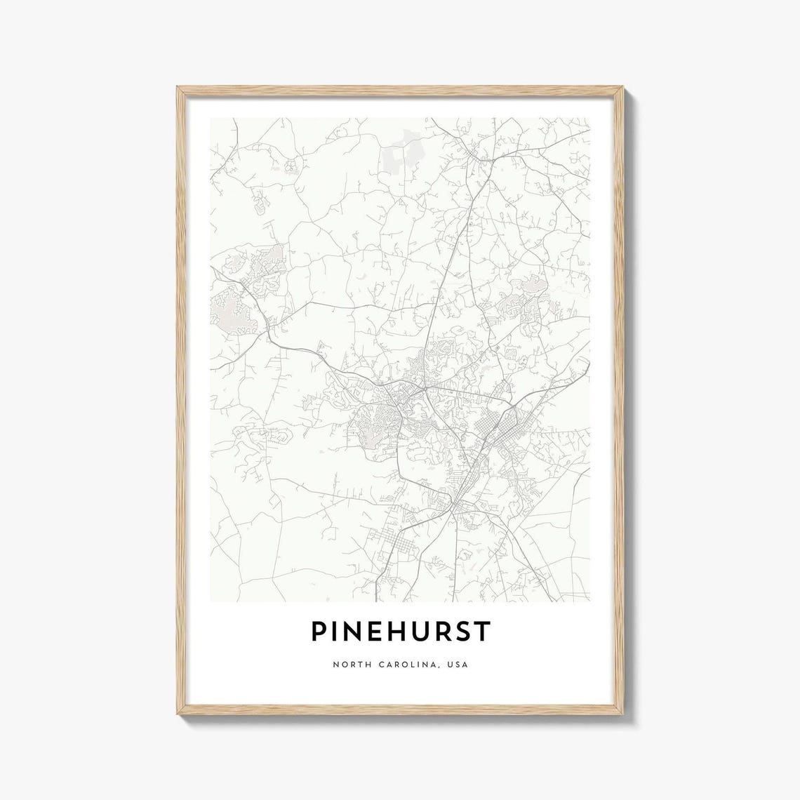 Pinehurst North Carolina USA Minimalist City Map Line Art Poster