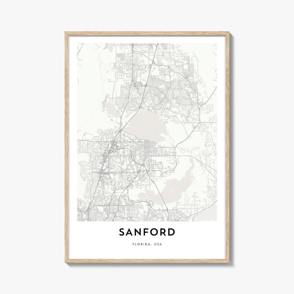 Sanford Florida USA City Map Minimalist Line Art Poster Decor