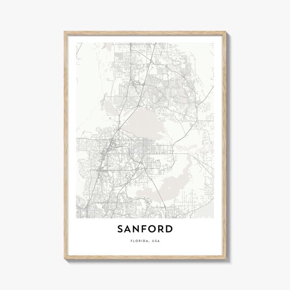 Sanford Florida USA City Map Minimalist Line Art Poster Decor