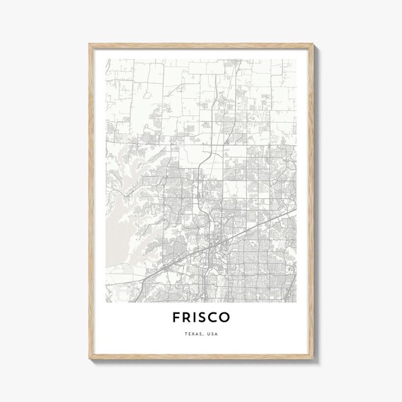 Frisco Texas USA Minimalist City Street Map Modern Wall Decor Poster