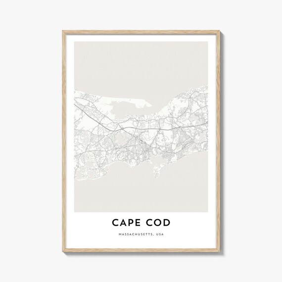 Cape Cod Massachusetts Minimalist Coastal Peninsula Map Art Poster
