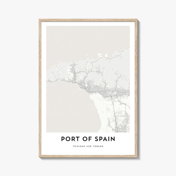 Port Of Spain Trinidad Tobago Minimalist Map Elegant Travel Poster