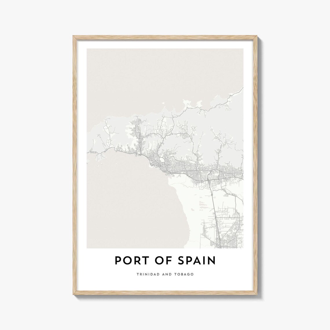 Port Of Spain Trinidad Tobago Minimalist Map Elegant Travel Poster