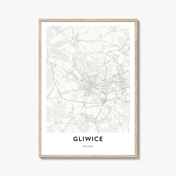 Gliwice Poland Minimalist City Street Map Europe Wall Decor Poster