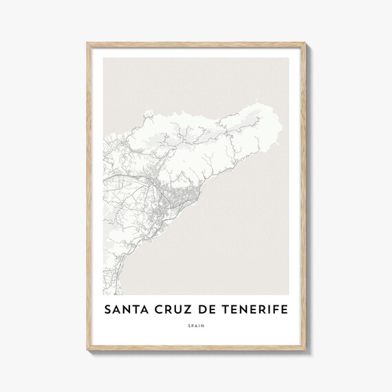 Santa Cruz de Tenerife Spain Island Map Minimalist Travel Poster