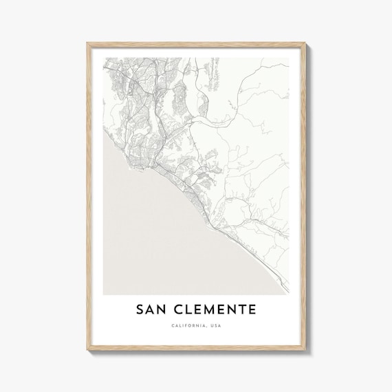 San Clemente California USA Minimalist Coastal Line Map Art Poster