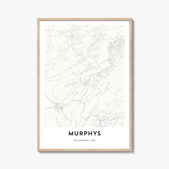 Murphys California Minimalist City Street Map Travel Decor Poster