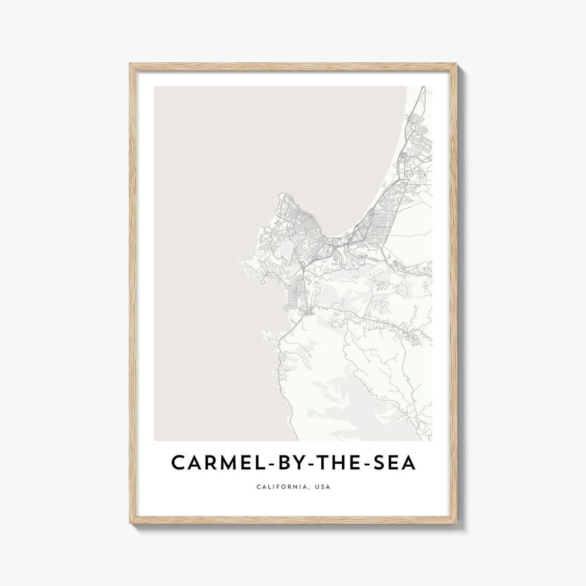 Carmel By The Sea California Minimal City Map Line Art Wall Poster